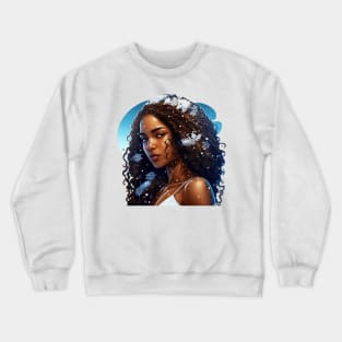 Poli'ahu Hawaiian Goddess of Snow Mauna Kea Illustration Mythology Crewneck Sweatshirt